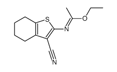 N-(3-cyano-4,5,6,7-tetrahydrobenzo[b]thiophen-2-yl)acetimidic acid ethyl ester结构式