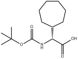 (2R)-2-{[(叔丁氧基)羰基]氨基}-2-环己基乙酸结构式