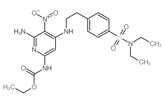 ethyl N-[6-amino-4-[2-[4-(diethylsulfamoyl)phenyl]ethylamino]-5-nitro-pyridin-2-yl]carbamate Structure