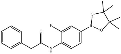4-(苄基甲酰胺基)-3-氟苯基硼酸频哪醇酯结构式