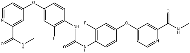 4,4'-(((羰基(氮烷二基))二(3-氟-4,1-亚苯基))二(氧基))双(N-甲基吡啶酰胺)结构式