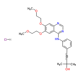 3-butyn-2-ol, 4-[3-[[6,7-bis(2-methoxyethoxy)-4-quinazolinyl]amine]phenyl]-2-methyl, hydrochloride结构式