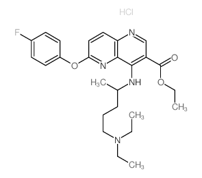 1,5-Naphthyridine-3-carboxylicacid, 4-[[4-(diethylamino)-1-methylbutyl]amino]-6-(4-fluorophenoxy)-, ethylester, hydrochloride (1:1) structure