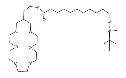 12-[[(tert-Butyldimethylsilyl)oxy]-1-oxododecanylthioethylene] 19-crown-6 ether结构式