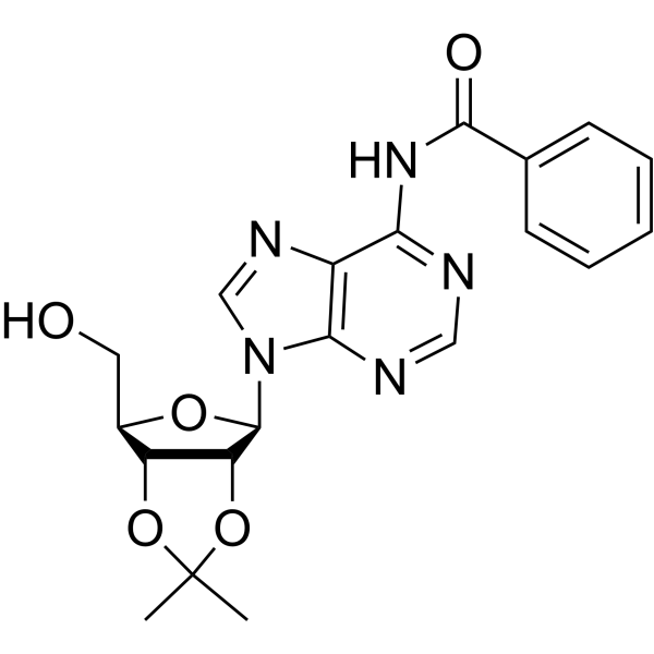 N6-苯甲酰基-2',3'-O-异丙亚基腺苷结构式