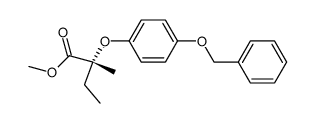 (+)-methyl-2-[4-phenylmethoxy-phenoxy]-2-methyl butyrate结构式