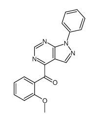 (2-methoxyphenyl)(1-phenyl-1H-pyrazolo[3,4-d]pyrimidin-4-yl)methanone结构式