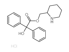 Benzeneacetic acid, a-hydroxy-a-phenyl-, 2-piperidinylmethylester, hydrochloride (9CI)结构式
