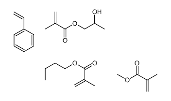 2-甲基-2-丙烯酸丁酯与乙烯基苯、2-甲基-2-丙烯酸甲酯和1,2-丙二醇单(2-甲基-2-丙烯酸酯)的聚合物结构式