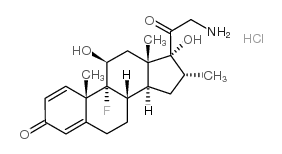 21-氨基-9-氟-11,17-二羟基-16-甲基孕甾-1,4-二烯-3,20-二酮盐酸盐结构式