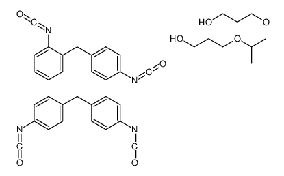 三聚1,2-丙二醇与4,4’-二苯甲烷二异氰酸酯和2,4’-二苯甲烷二异氰酸酯的聚合物结构式