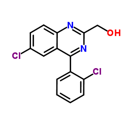 6-氯-4-(2-氯苯基)-2-喹唑啉甲醇结构式
