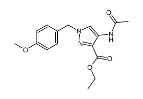 4-acetylamino-1-(4-methoxy-benzyl)-1H-pyrazole-3-carboxylic acid ethyl ester结构式