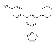 4-(4-morpholin-4-yl-6-thiophen-2-ylpyrimidin-2-yl)aniline结构式