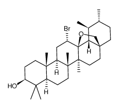 (3S,4aR,6aR,6bS,8aS,11R,12S,12aR,12bS,13S,14aR,14bR)-13-bromo-4,4,6a,6b,11,12,14b-heptamethyloctadecahydro-1H,9H-12b,8a-(epoxymethano)picen-3-ol结构式