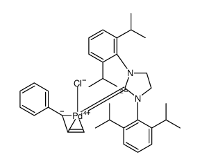 [(1,2,3-N)-3-苯基-2-丙烯基][1,3-双(2,6-二异丙基苯)-4,5-二氢咪唑-2-基]氯化钯结构式