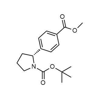 (2R)-2-(4-甲氧基羰基苯基)吡咯烷-1-羧酸叔丁酯结构式