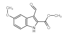 3-甲酰基-5-甲氧基-1H-吲哚-2-羧酸甲酯结构式