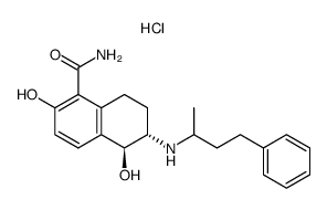 trans-1,6-dihydroxy-2-(1-methyl-3-phenylpropyl)amino-1,2,3,4-tetrahydronaphthalene-5-carboxamide结构式