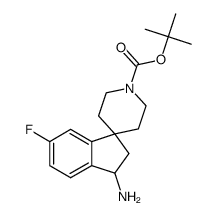 tert-Butyl3-amino-6-fluoro-2,3-dihydrospiro[indene-1,4'-piperidine]-1'-carboxylate Structure