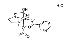 [Cu(diethylenetriamine)(nicotinic acid-H)(NO3)(H2O)]*H2O结构式