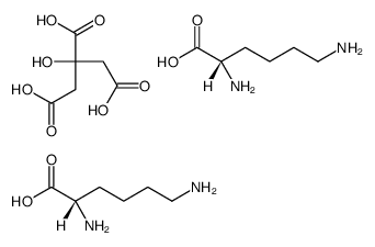 (2S)-2,6-diaminohexanoic acid,2-hydroxypropane-1,2,3-tricarboxylic acid Structure