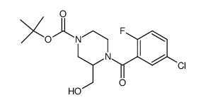 tert-butyl 4-(5-chloro-2-fluorobenzoyl)-3-(hydroxymethyl)piperazine-1-carboxylate Structure