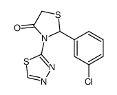 2-(3-chlorophenyl)-3-(1,3,4-thiadiazol-2-yl)-1,3-thiazolidin-4-one structure