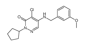 4-chloro-2-cyclopentyl-5-[(3-methoxyphenyl)methylamino]pyridazin-3-one结构式