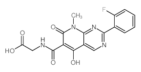 N-[[2-(2-氟苯基)-7,8-二氢-5-羟基-8-甲基-7-氧代吡啶并[2,3-d]嘧啶-6-基]羰基]甘氨酸结构式