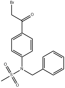 N-苯甲基-N-(4-(2-溴乙酰基)苯基)甲磺酰胺结构式