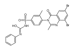 1-[4-(6,8-dibromo-2-methyl-4-oxoquinazolin-3-yl)-3-methylphenyl]sulfonyl-3-phenylurea结构式
