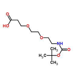 N-叔丁氧羰基-二聚乙二醇-羧酸结构式