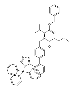 N-[(2'-(1-triphenylmethyl-tetrazol-5-yl)biphenyl-4-yl)methyl]-N-valeroyl-(L)-valine benzyl ester结构式