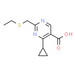 4-Cyclopropyl-2-[(ethylsulfanyl)methyl]-5-pyrimidinecarboxylic acid Structure