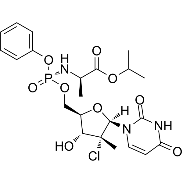 丙-2-基(2R)-2-[[[(2R,3R,4R,5R)-4-氯-5-(2,4-二氧嘧啶-1-基)-3-羟基-4-甲基四氢呋喃-2-基]甲氧基-苯氧基磷]氨基]丙酸乙酯图片