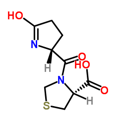 [R-(R*,R*)]-3-[(5-氧代-2-吡咯烷基)羰基]-4-噻唑烷羧酸结构式