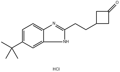 3-(2-(6-(叔丁基)-1H-苯并[D]咪唑-2-基)乙基)环丁酮盐酸盐结构式