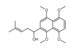 2-(1'-hydroxy-4'-methylpent-3'-en-1'-yl)-1,4,5,8-tetramethoxynaphthalene结构式