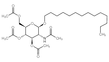 十四烷基 2-乙酰氨基-2-脱氧-3,4,6-O-三乙酰基-beta-D-吡喃葡萄糖苷结构式