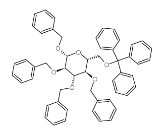 6-O-Trityl-1,2,3,4-tetra-O-benzyl-β-D-glucopyranose结构式