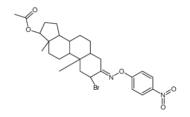 17β-Acetyloxy-2-bromo-5α-androstan-3-one O-(p-nitrophenyl)oxime结构式