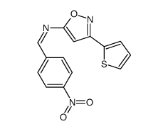 (E)-1-(4-nitrophenyl)-N-(3-thiophen-2-yl-1,2-oxazol-5-yl)methanimine Structure