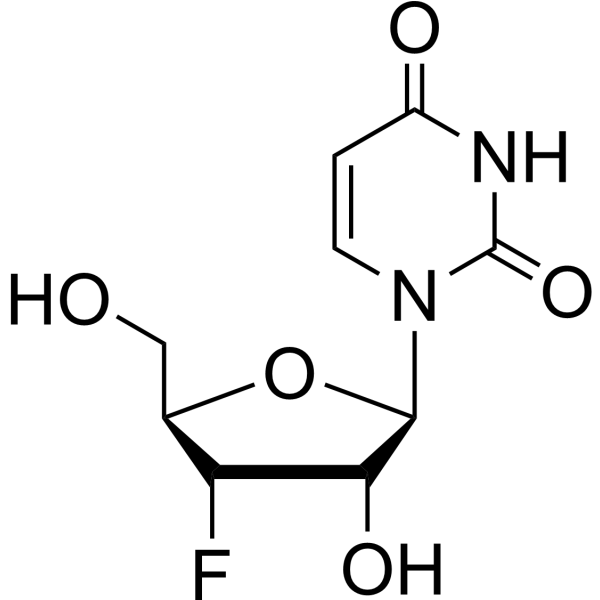 3'-脱氧-3'-氟尿苷结构式
