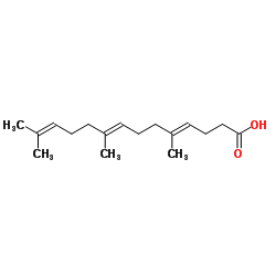 (4E,8E)-5,9,13-三甲基-4,8,12-十四碳三烯酸结构式