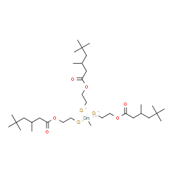 Tris(3,5,5-trimethylhexanoic acid)(methylstannylidyne)tris(thio-2,1-ethanediyl) ester Structure