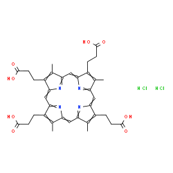 3,8,13,17-tetramethyl-21H,23H-porphine-2,7,12,18-tetrapropionic acid dihydrochloride Structure