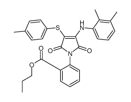 propyl 2-[3-(2,3-dimethylanilino)-4-(4-methylphenyl)sulfanyl-2,5-dioxopyrrol-1-yl]benzoate结构式
