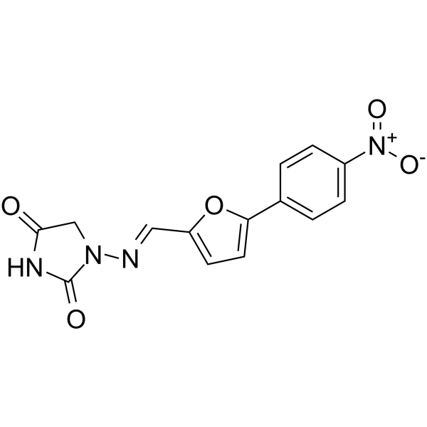 1-(((5-(4-硝基苯基)呋喃-2-基)亚甲基)氨基)咪唑烷-2,4-二酮结构式