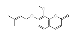 8-Methoxy-7-[(3-methyl-2-buten-1-yl)oxy]-2H-1-benzopyran-2-one结构式